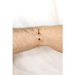 Brazalete Rígido en Oro Rosa de 18 Quilates con Diamantes Negros 2