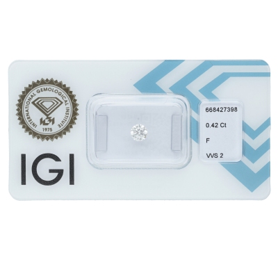 Diamante certificado IGI 0.42CT F VVS2