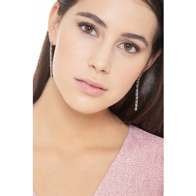 Pendientes riviere largos en oro blanco 18 kilates y diamantes 