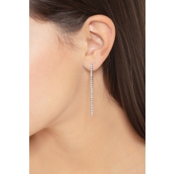 Pendientes riviere largos en oro blanco 18 kilates y diamantes  2