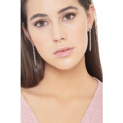 Pendientes riviere oro blanco 750 y diamantes 