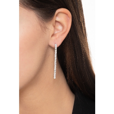 Pendientes mujer riviere diamantes oro blanco 18k