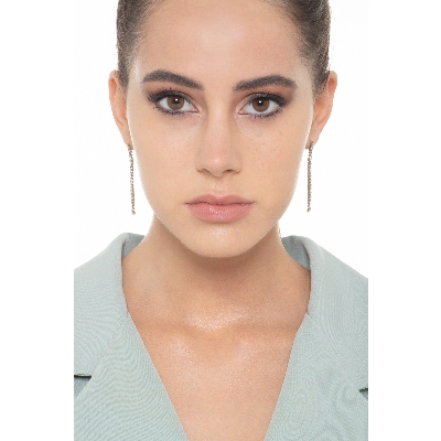 Pendientes riviere con diamantes de oro blanco 18 kilates 