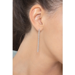 Pendientes riviere con diamantes de oro blanco 18 kilates  2