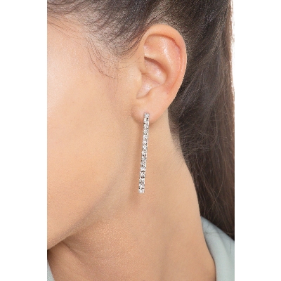 Pendientes riviere de diamantes oro blanco 18k