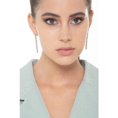 Pendientes diamantes riviere oro blanco 750