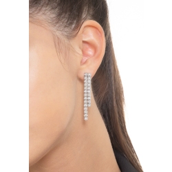 Pendientes con 2 filas de diamantes en oro blanco de 18 quilates 2