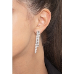Pendientes con 2 filas de diamantes oro blanco 750 2