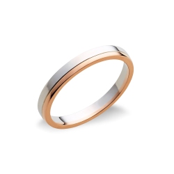 Anillo de aniversario de oro rosa y blanco de 18 kilates