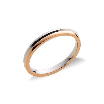 Anillo aniversario de oro rosa y blanco de 18 kilates