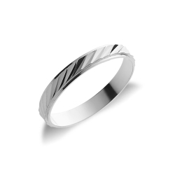 Alianza de boda diamantadas oro blanco 18 kilates