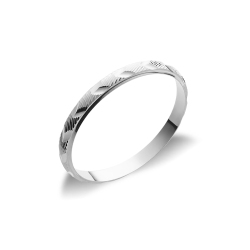 Anillos de matrimonio y textura diamantada or blanc 18k