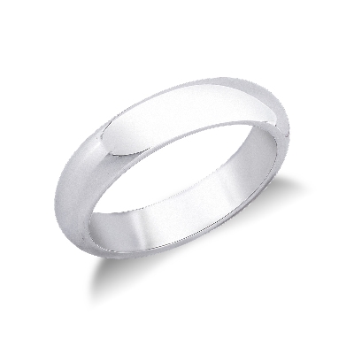 Alianza de matrimonio de oro blanco de 18 kilates