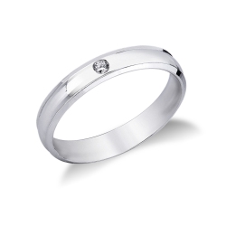 Alianza en oro blanco 750 y diamante de 0.03 quilates