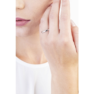 Sortija de boda oro blanco 750  diamante 0.01 quilates