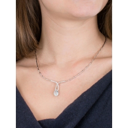 Collar semirrígido aguamarina y diamantes oro blanco 750 2