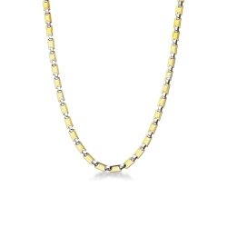 Cadena para hombre en oro blanco y amarillo de 18 kilates