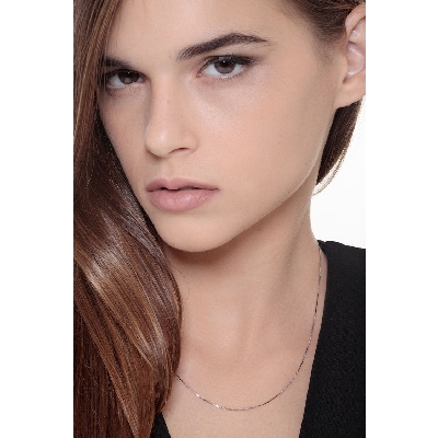 Cadena veneciana de 45 cm en oro blanco de 18 kilates