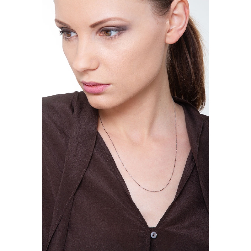 Cadena veneciana de oro blanco de 18 kilates cm45 Cadena veneciana de oro blanco de 18 kilates cm45