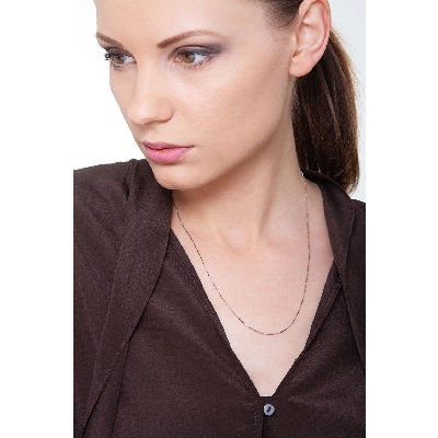 Cadena veneciana de oro blanco de 18 kilates cm45