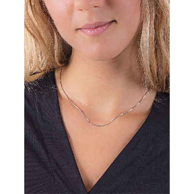 Cadena veneciana de oro blanco de 18k