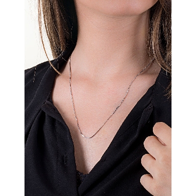 Cadena veneciana 50 cm oro blanco de 18 kilates 