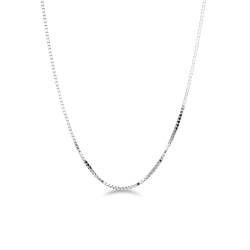 Collar de oro blanco de 18k cadena veneciana