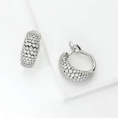 Pendientes en oro blanco con diamantes de montaje suave