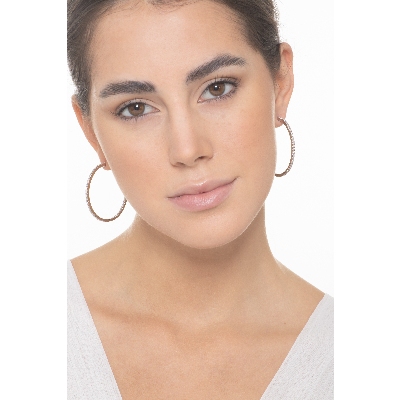 Pendientes de aro diamantes oro blanco 750