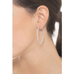 Pendientes de aro diamantes oro blanco 750 2