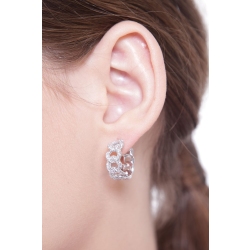 Aros de oro blanco y diamantes ICED OUT  2
