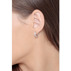 PENDIENTES ARO ORO BLANCO 18K Y DIAMANTE 2