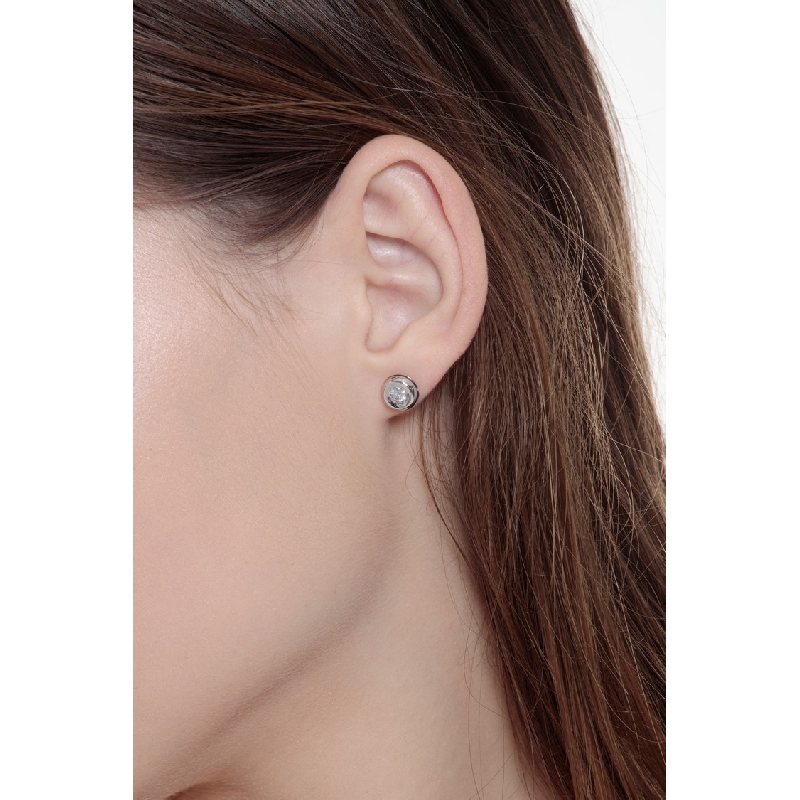 Pendientes de botón brillantes 0.40 quilates y oro blanco 18k