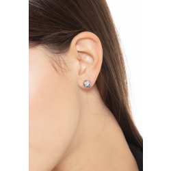 Pendientes solitarios a bisel en oro blanco 18K con diamantes 0.20 qt 2