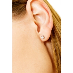 Pendientes botón diamantes 0.30 qt oro blanco 18k  2