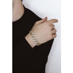 Pulsera hombre en oro amarillo 18K con circonitas 2