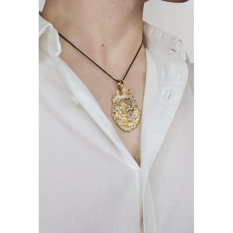 Colgante Cabeza León Oro Amarillo 18K Colgante Cabeza León Oro Amarillo 18K