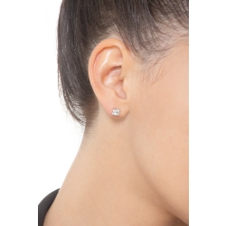 Pendientes solitarios 0.80 quilates en oro blanco 18 kilates  2