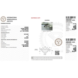 Diamante certificado IGI  0.30 CT D VVS1  2