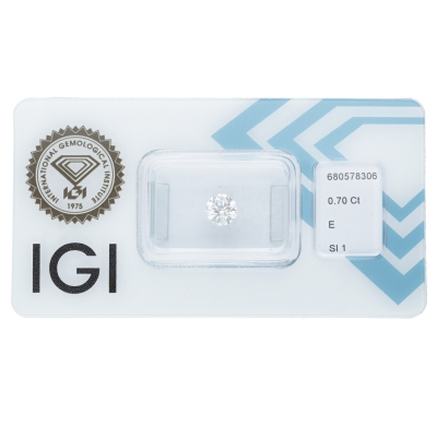 Diamante certificado IGI 0.70 CT E SI1 