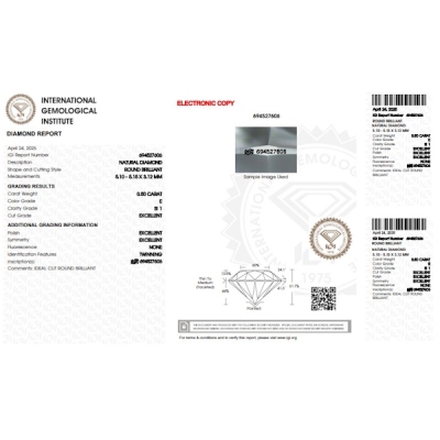 Diamante certificado IGI 0.50 CT E SI1