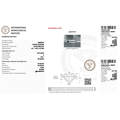 Diamante certificado IGI  0.30CT E VVS1