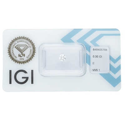 Diamante certificado IGI  0.30CT E VVS1