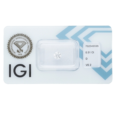 Diamante certificado IGI 0.51 CT D VS2