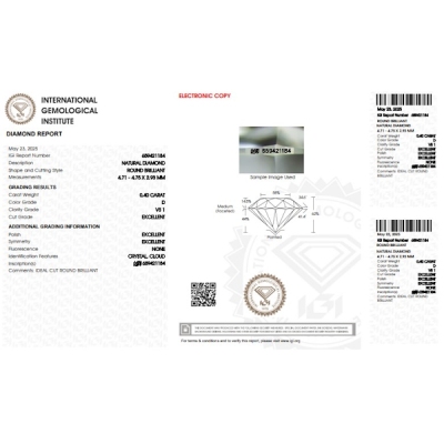 Diamante certificado IGI 0.40 CT D VS1