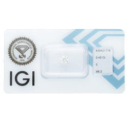 Diamante certificado IGI  0.40 CT E VS2