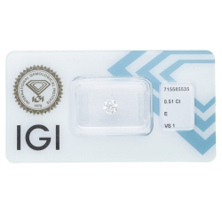 Diamante certificado IGI 0.51 CT E VS1