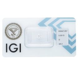 Diamante certificado IGI 0.30 CT  D  VS2