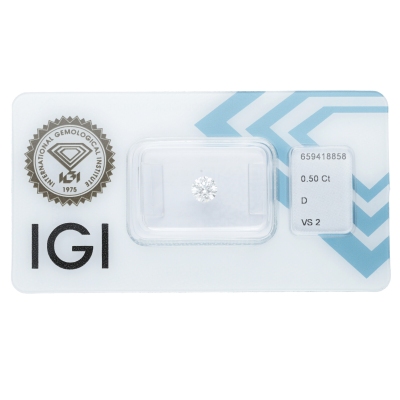 Diamante certificado IGI 0.50 CT D VS2 