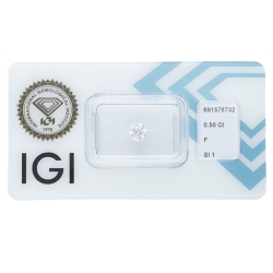 Diamante certificado IGI 0.50 CT F SI1
